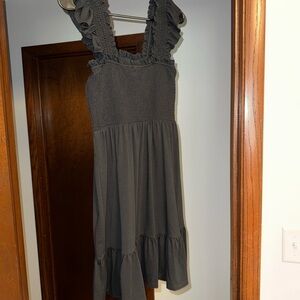 Ruffled Black Sleeveless Dress